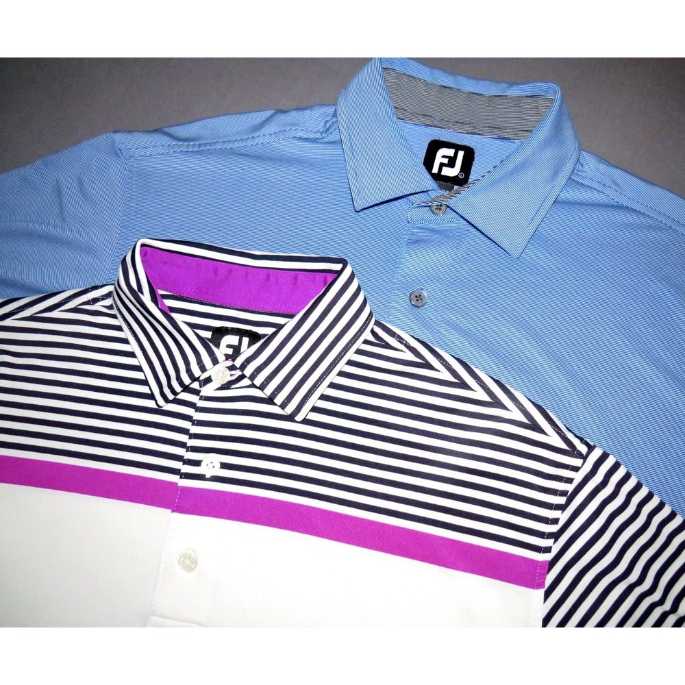 Lot of 2~ FootJoy Short Sleeved Stretch Performance Polo Golf Shirts Men's Large